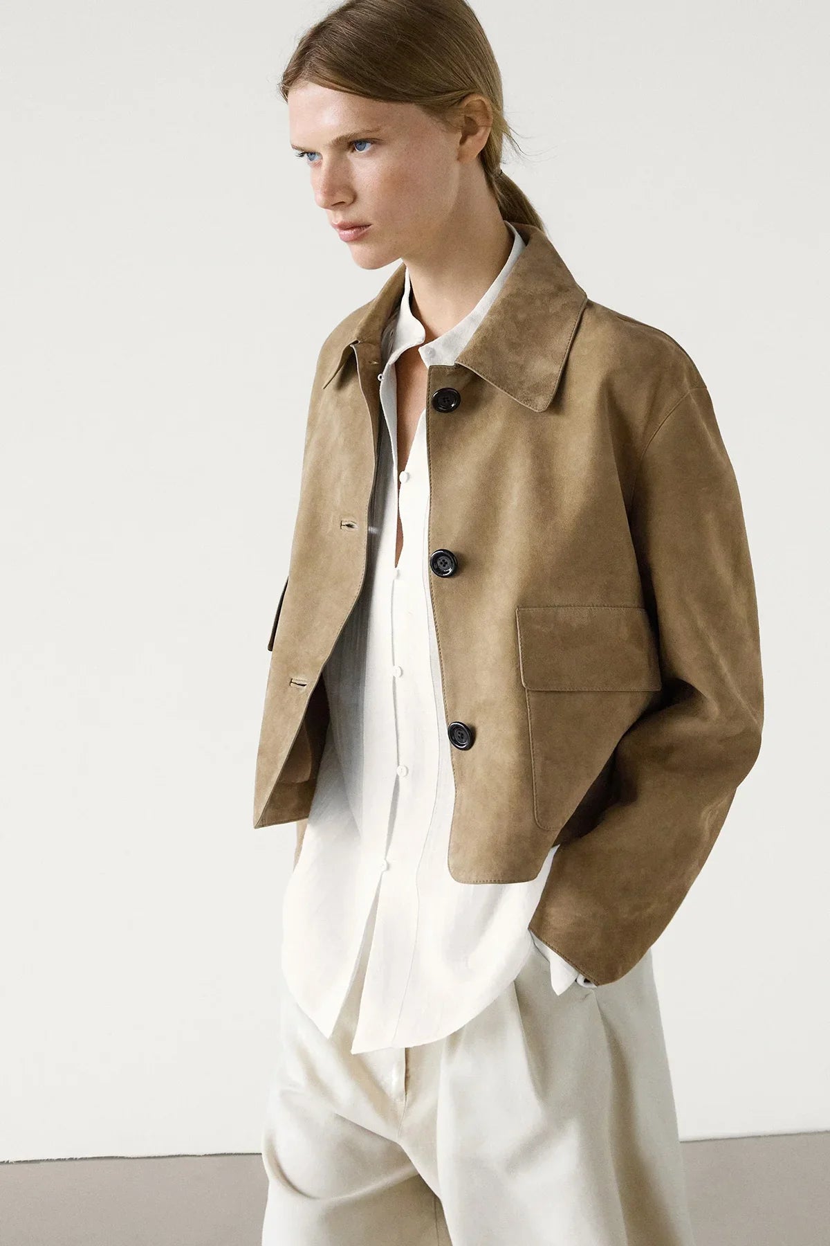 Suede Split Pocket Jacket