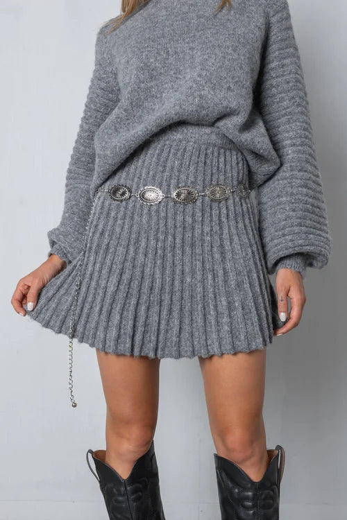 Claiere™ |Pleated Sweater and Skirt