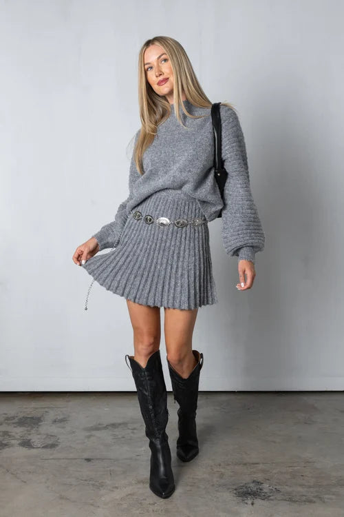 Claiere™ |Pleated Sweater and Skirt