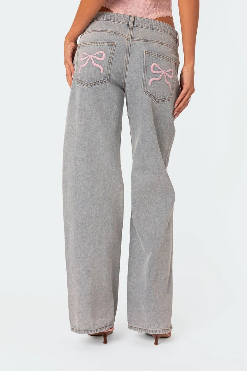 Claiere™ | Pink Bow Jeans