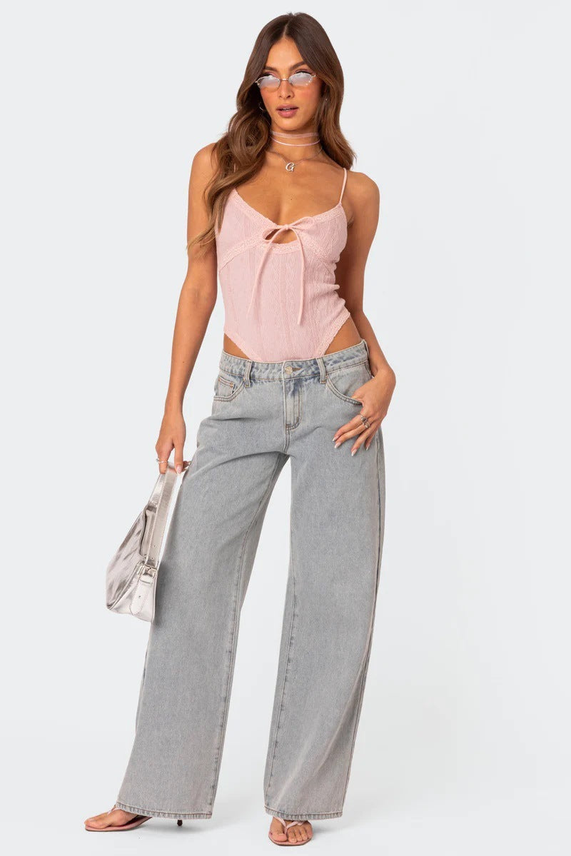 Claiere™ | Pink Bow Jeans